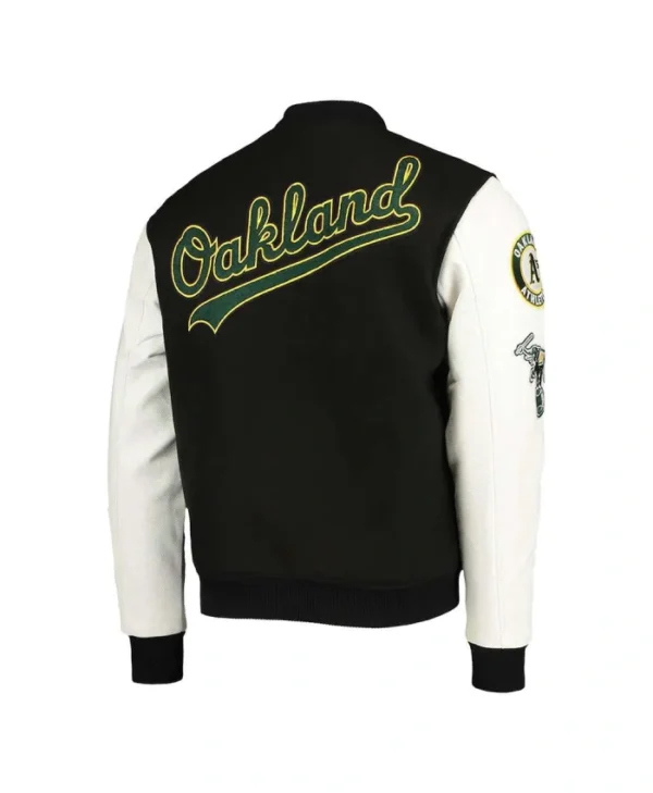 Oakland Athletics Black and White Letterman Jacket