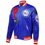 Mash Up Capsule Philadelphia 76ers Royal Blue Satin Jacket
