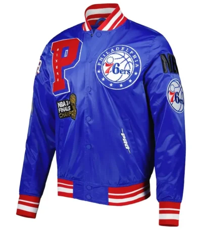 Mash Up Capsule Philadelphia 76ers Royal Blue Satin Jacket
