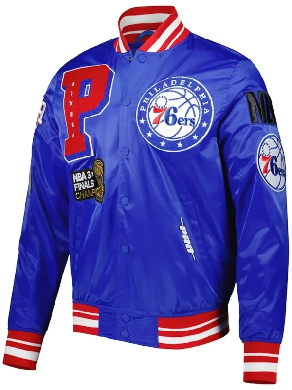 Mash Up Capsule Philadelphia 76ers Royal Blue Satin Jacket