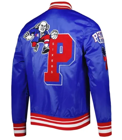 Mash Up Capsule Philadelphia 76ers Royal Blue Satin Jacket