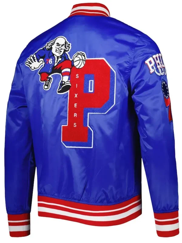 Mash Up Capsule Philadelphia 76ers Royal Blue Satin Jacket
