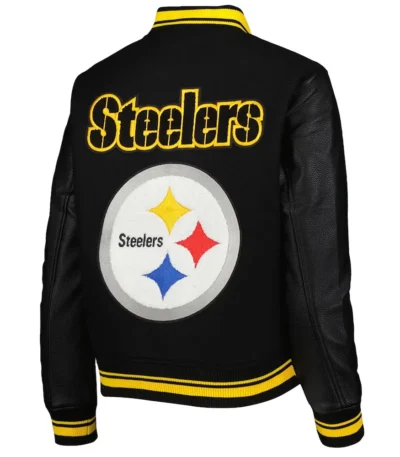 Mash Up Pittsburgh Steelers Black Varsity Jacket