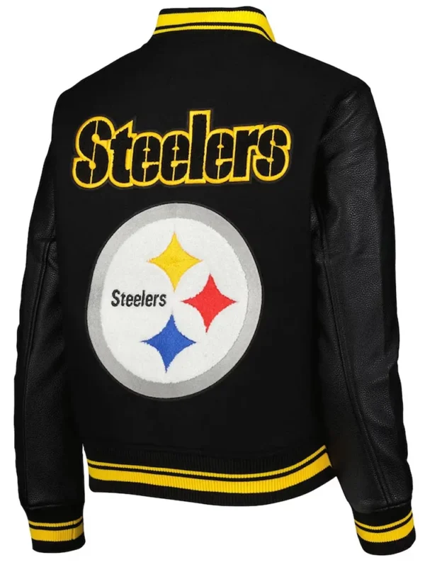 Mash Up Pittsburgh Steelers Black Varsity Jacket