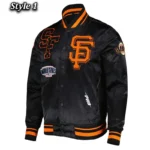 Mash Up SF Giants Black Satin Jacket
