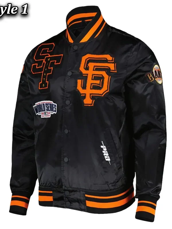 Mash Up SF Giants Black Satin Jacket