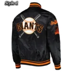 Mash Up SF Giants Black Satin Jacket