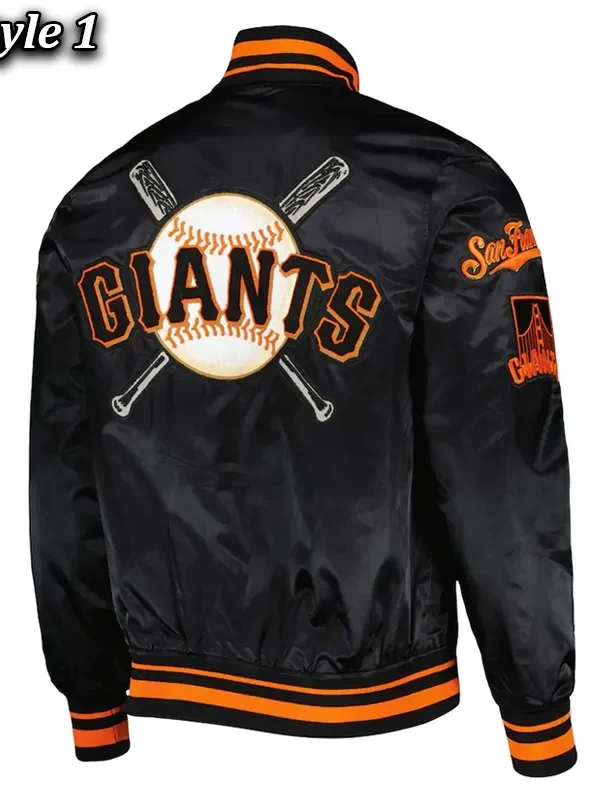Mash Up SF Giants Black Satin Jacket