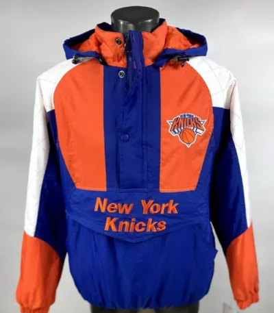 Men Hooded Half Zip Pullover New York Knicks Starter Jacket