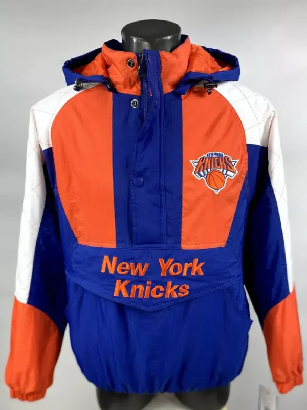 Men Hooded Half Zip Pullover New York Knicks Starter Jacket