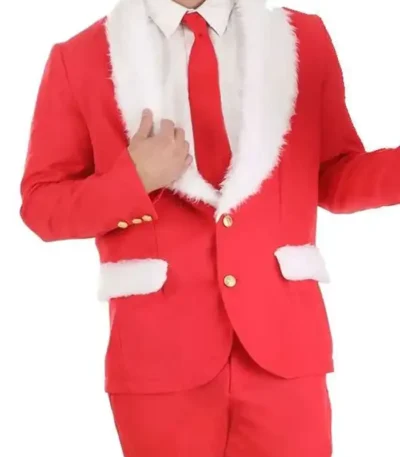 Men Red Christmas Blazer