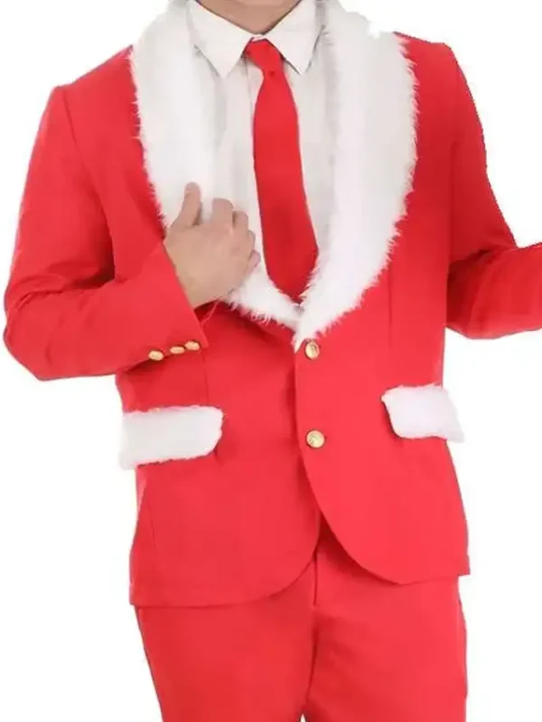 Men Red Christmas Blazer