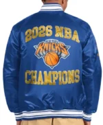 NY Knicks 2026 Finals Champions Blue Satin Starter Jacket