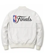 NY Knicks 2026 Finals Champions Team White Leather Jacket