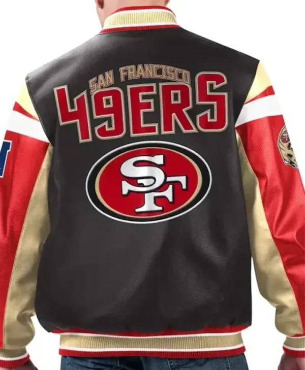 Men’s SF 49ers Leather Bomber Jacket