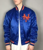Mets New York Blue-White Satin Jacket