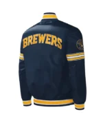 Milwaukee Brewers Midfield Navy Satin Jacket
