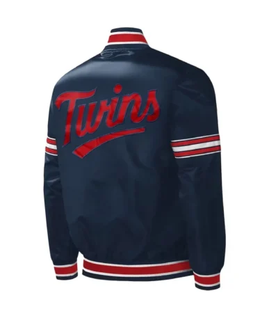 Midfield Minnesota Twins Varsity Navy Satin Jacket