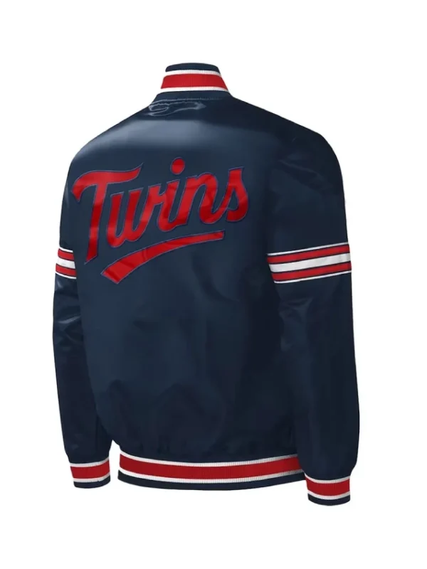 Midfield Minnesota Twins Varsity Navy Satin Jacket