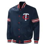 Midfield Minnesota Twins Varsity Navy Satin Jacket