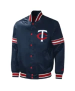 Midfield Minnesota Twins Varsity Navy Satin Jacket