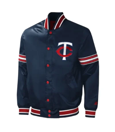 Midfield Minnesota Twins Varsity Navy Satin Jacket