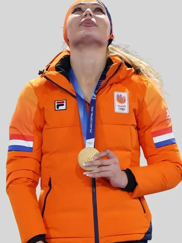 Jutta Leerdam Netherlands Orange Jacket