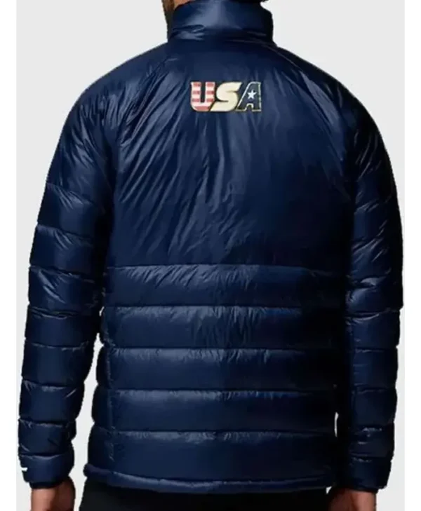 Olympics 2026 Team USA Blue Puffer Jacket