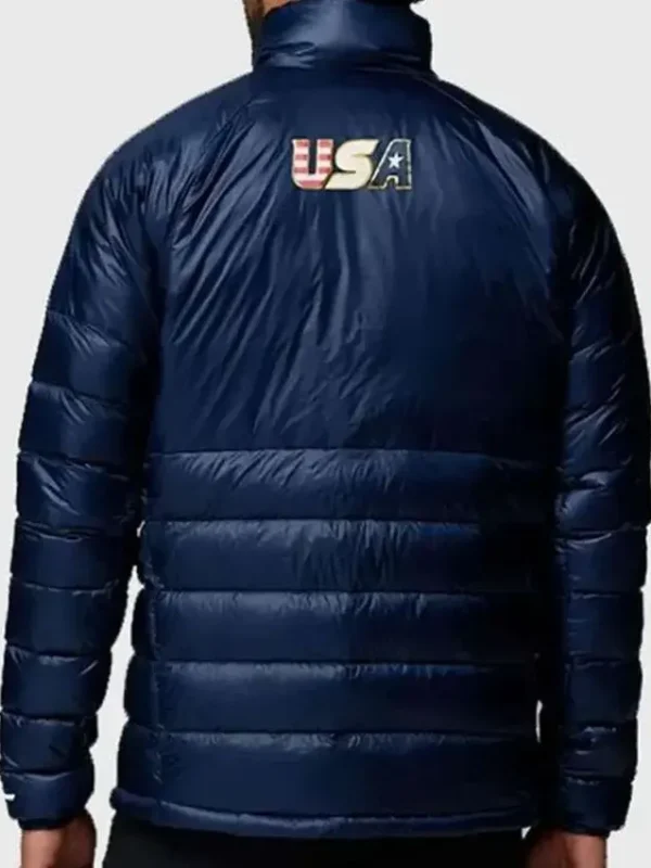 Olympics 2026 Team USA Blue Puffer Jacket