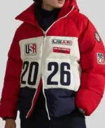 Winter Olympics 2026 Snoop Dogg Team USA Red Puffer Jacket