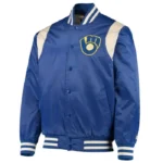 Milwaukee Brewers Full-Snap Satin Jacket