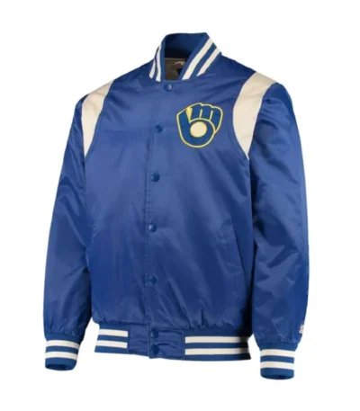 Milwaukee Brewers Full-Snap Satin Jacket