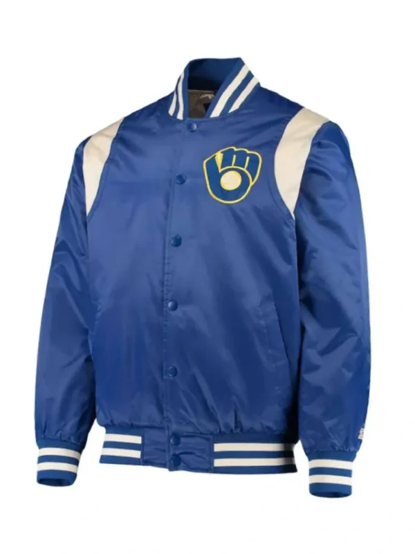 Milwaukee Brewers Full-Snap Satin Jacket