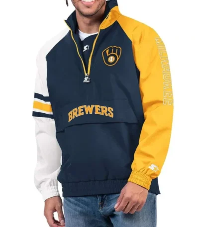 Milwaukee Brewers Elite Half Zip Pullover Jacket