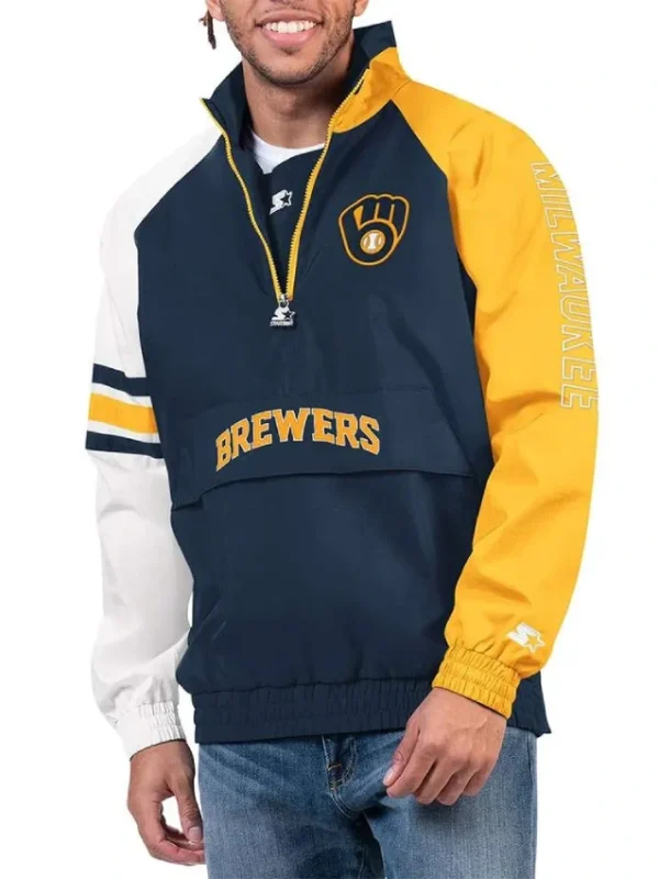 Milwaukee Brewers Elite Half Zip Pullover Jacket