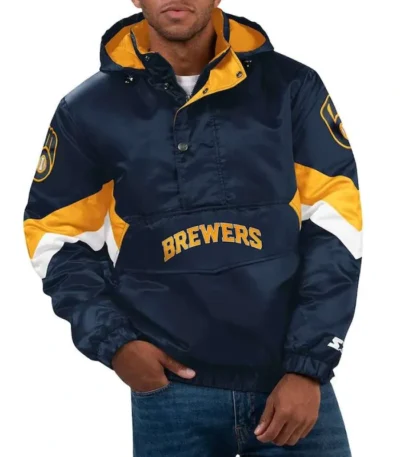 Milwaukee Brewers Force Play II Hoodie Half-Zip Jacket