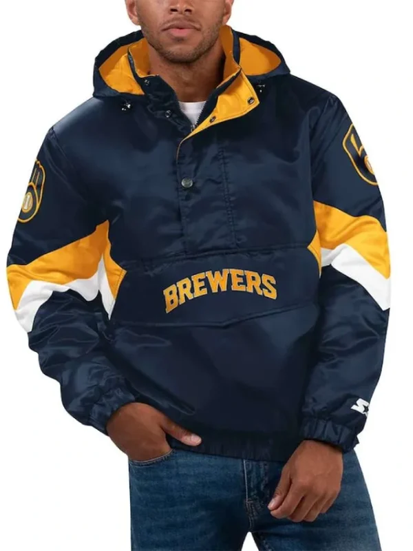 Milwaukee Brewers Force Play II Hoodie Half-Zip Jacket