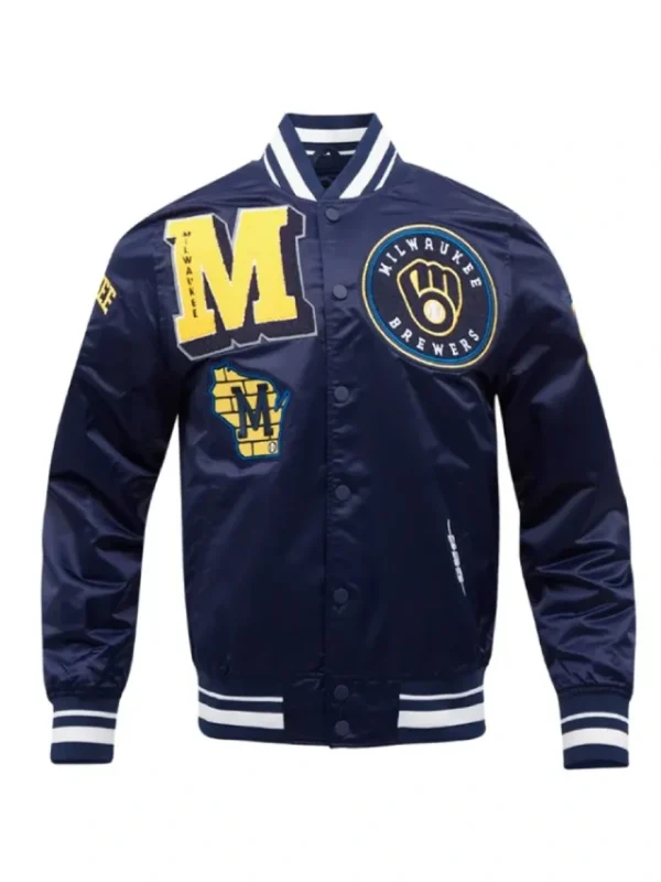 Milwaukee Brewers Mashup Classic Rib Satin Jacket