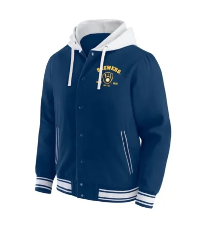 Milwaukee Brewers Navy Cotton Hooded Jacket