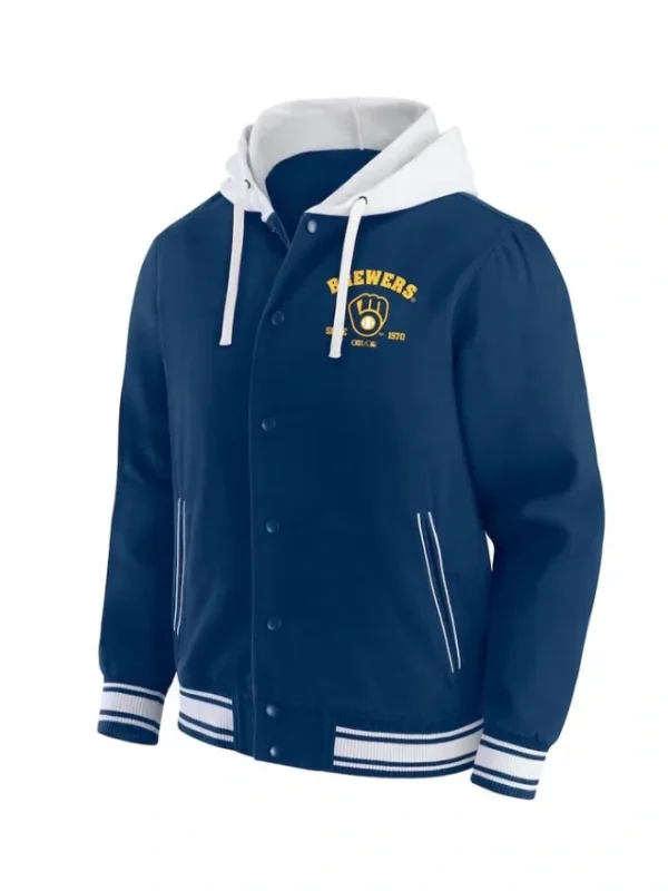 Milwaukee Brewers Navy Cotton Hooded Jacket