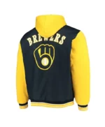 Milwaukee Brewers Navy and Gold Hoodie Jacket