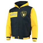 Milwaukee Brewers Navy and Gold Hoodie Jacket