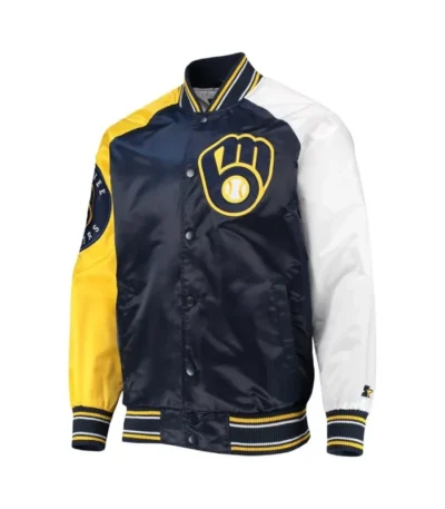 Milwaukee Brewers Reliever Raglan Full-Snap Jacket