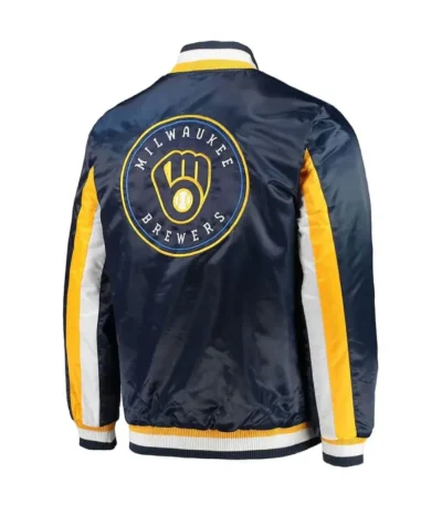 Navy Milwaukee Brewers The Ace Satin Jacket