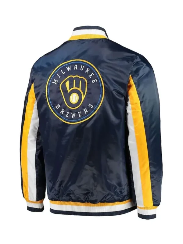 Navy Milwaukee Brewers The Ace Satin Jacket