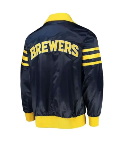 Milwaukee Brewers The Captain II Navy Satin Jacket