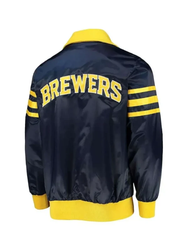 Milwaukee Brewers The Captain II Navy Satin Jacket