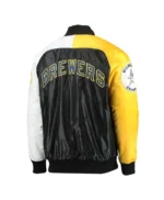 Milwaukee Brewers Tri-Color Varsity Satin Jacket