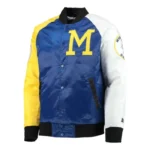Milwaukee Brewers Tri-Color Varsity Satin Jacket