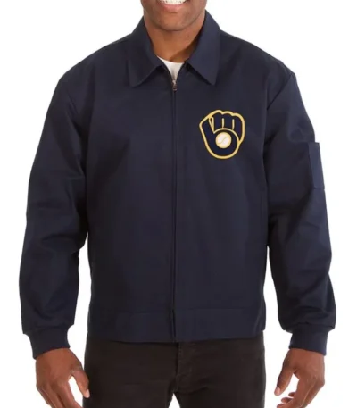 Milwaukee Brewers Workwear Navy Cotton Jacket